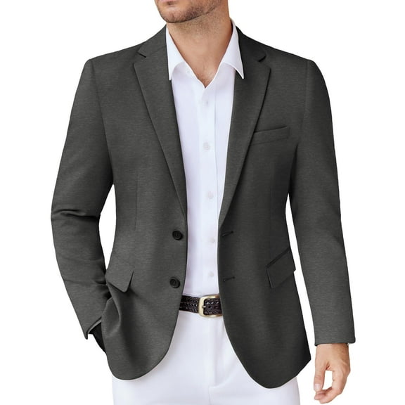 COOFANDY Mens Suit Blazer Classic Fit Casual Business Sports Jacket Two Button Sweater Blazer
