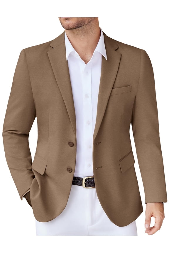 Men's Casual Knit Blazer Suit Jacket Stretch Sport Coats Regular Fit