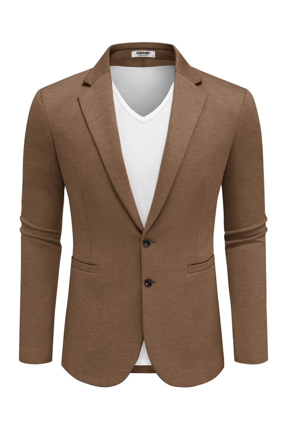 Men's Lightweight Two Button Knit Blazer - Casual Sport Coats Suit Jacket