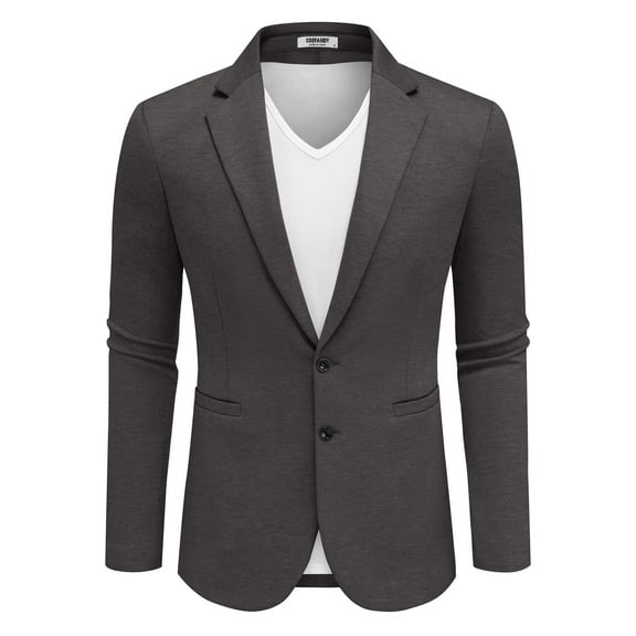 COOFANDY Men's Lightweight Two Button Knit Blazer - Casual Sport Coats Suit Jacket