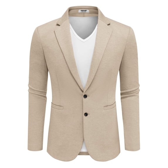 COOFANDY Men's Lightweight Two Button Knit Blazer - Casual Sport Coats Suit Jacket