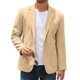 thumbnail image 1 of COOFANDY Men's Casual Linen Blazer Lightweight Regular Fit One Button Sport Coat Wedding Suit Jacket, 1 of 6