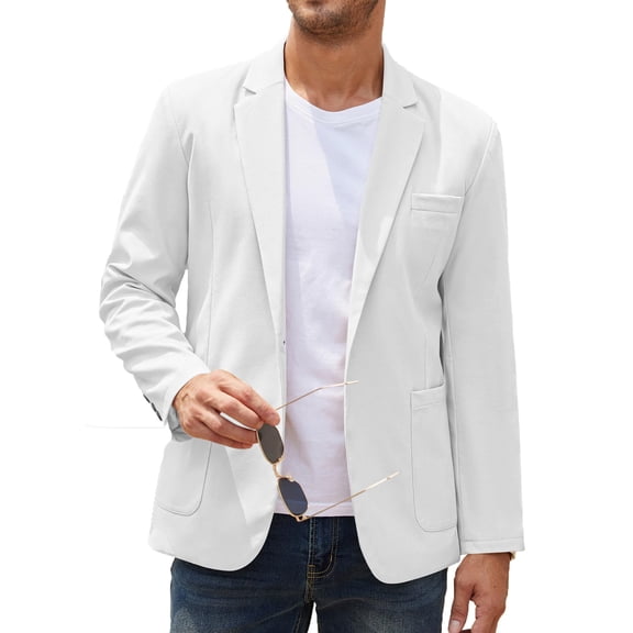 COOFANDY Men's Casual Linen Blazer Lightweight Regular Fit One Button Sport Coat Wedding Suit Jacket
