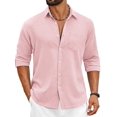 thumbnail image 1 of COOFANDY Men's Casual Linen Button Down Shirt Chambray Plain Oxford Dress Shirt, 1 of 6