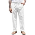 thumbnail image 1 of COOFANDY Men Linen Pants Regular Fit Casual Yoga Beach Pants Lightweight Cotton Trousers with Pockets, 1 of 6