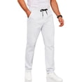 thumbnail image 1 of COOFANDY Men's Casual Pants Cotton Twill Drawstring Elastic Waist Chino Dress Pants Loose Fit All, 1 of 6