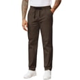 thumbnail image 1 of COOFANDY Men's Casual Pants Drawstring Elastic Waist Chino Pants Straight Leg Slacks Cotton Twill Trousers with Pockets, 1 of 6