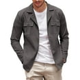 thumbnail image 1 of COOFANDY Men's Casual Shirt Jacket Long Sleeve Button Down Overshirt Lightweight Shacket with Pockets, 1 of 6