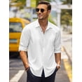 thumbnail image 1 of COOFANDY Men's Casual Button Down Shirt Long Sleeve Stretchy Business Shirts for Men Summer Beach Yoga T Shirts, 1 of 7