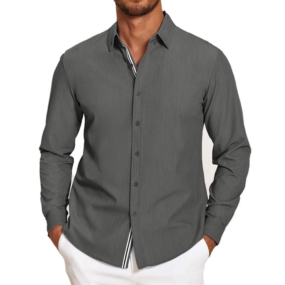 COOFANDY Men's Casual Shirts Big and Tall Long Sleeve Button Down Shirts for Men
