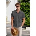 thumbnail image 1 of COOFANDY Men Short Sleeve Button Down Big and Tall Summer Beach Shirt Untucked Textured Wedding Trendy Lightweight Shirt, 1 of 7