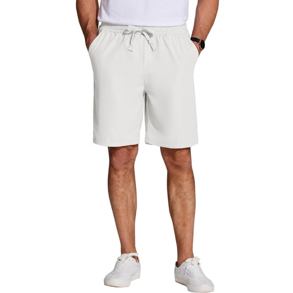 COOFANDY Men's Flat Front Shorts Casual Classic Fit 7" Elastic Waist Drawstring Walking Shorts with Pockets