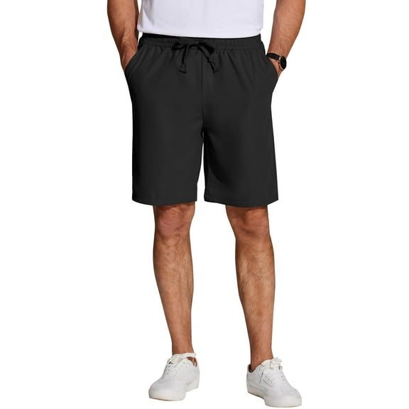 COOFANDY Men's Flat Front Shorts Casual Classic Fit 7" Elastic Waist Drawstring Walking Shorts with Pockets