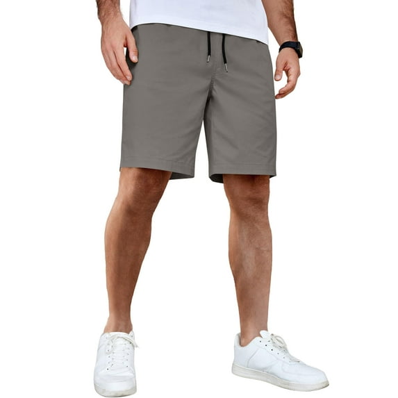 COOFANDY Men's Cotton Drawstring Shorts Lightweight Stretch Chino Shorts Casual Flat Front Golf Shorts