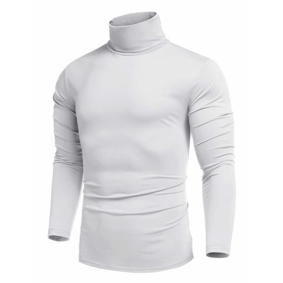 COOFANDY Men's Cotton Slim Fit Basic Turtleneck Long Sleeve Lightweight Pullover Sweaters Casual High Neck Tops