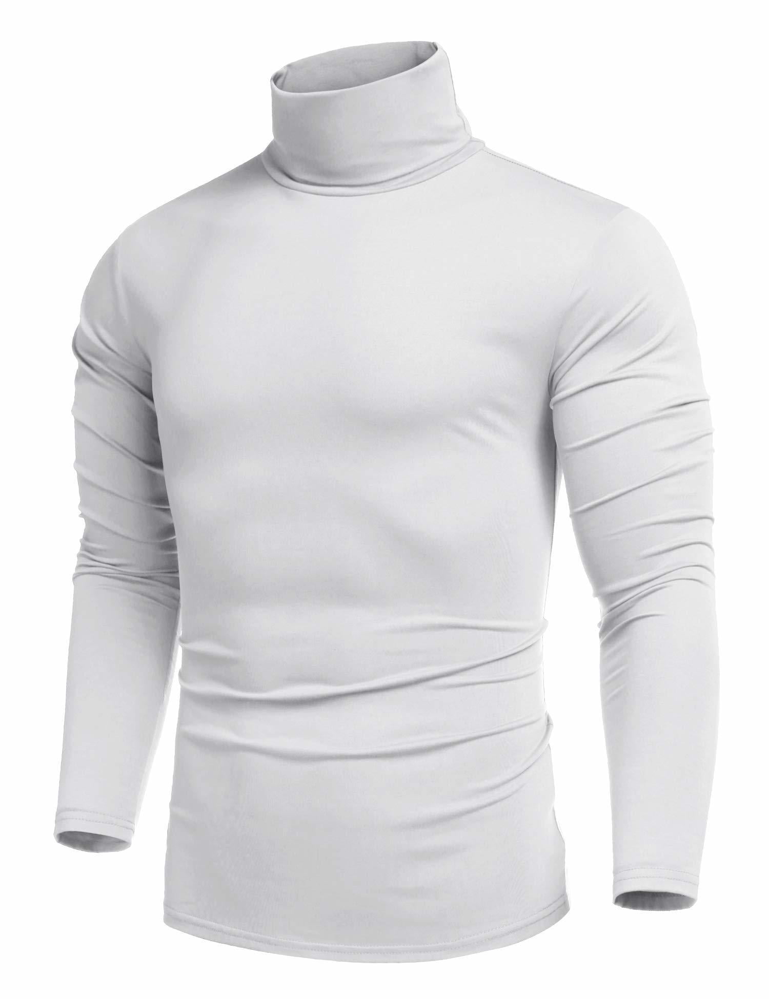 COOFANDY Men's Cotton Slim Fit Basic Turtleneck Long Sleeve Lightweight Pullover Sweaters Casual High Neck Tops