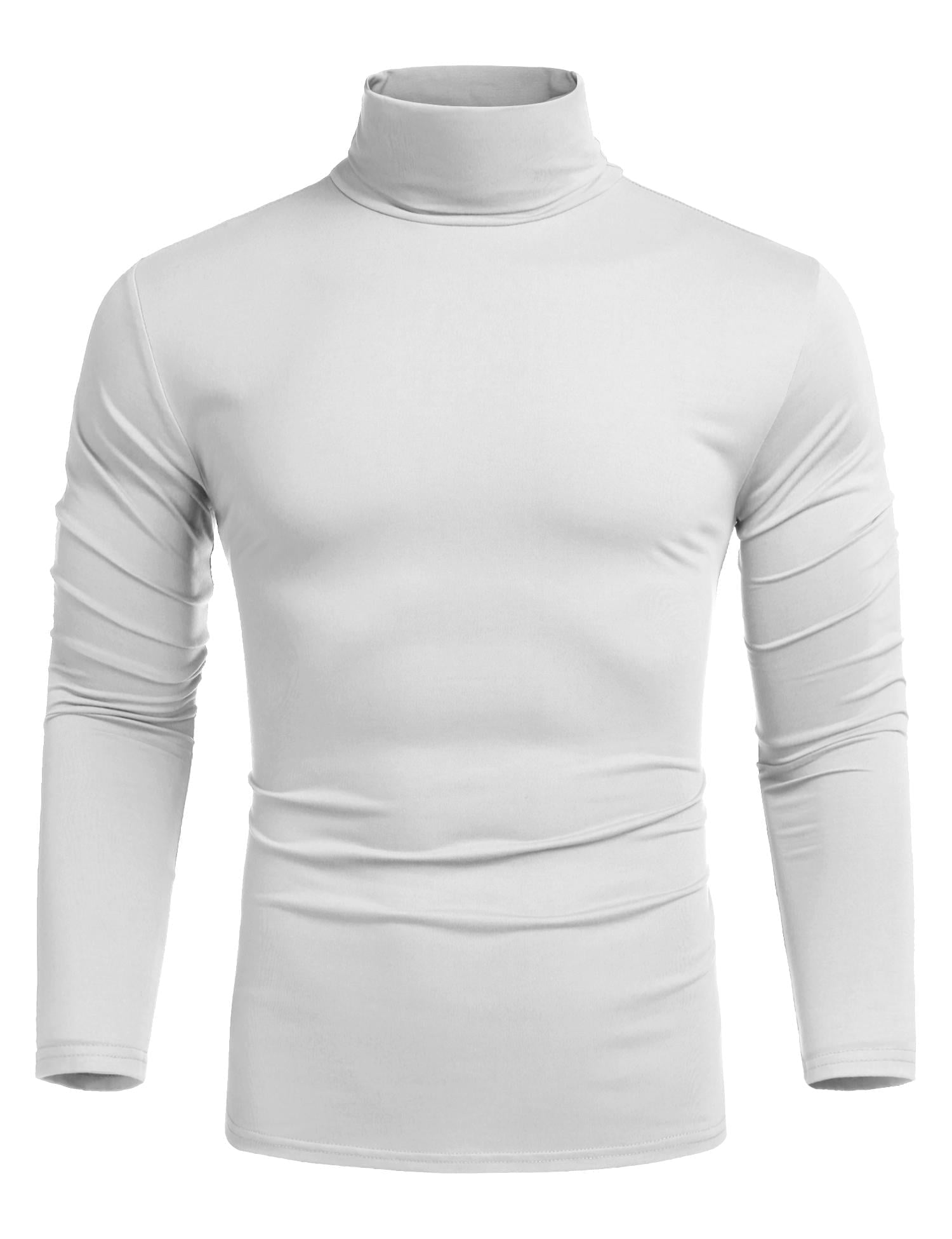 COOFANDY Men's Casual Slim Fit Turtleneck T Shirts Lightweight Basic Cotton Pullovers