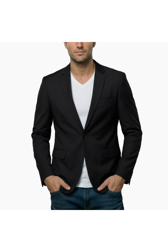 Men's Casual Sports Single Button Suit Business Solid Color Jacket
