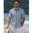 thumbnail image 1 of COOFANDY Mens Linen Button Up Shirt Casual Beach Shirts Summer Button Down Short Sleeve, 1 of 8