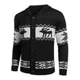 thumbnail image 1 of Men's Christmas Cardigans Ugly Xmas Sweaters Reindeer Snowflake Shawl Collar Knitted Cardigan Sweater, 1 of 8