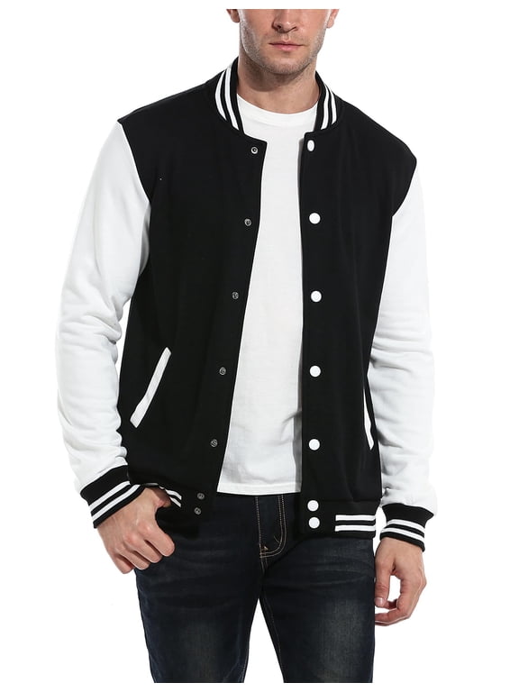 Men's Classic Bomber Jacket Slim Fit Varsity Jacket Lightweight Baseball Jacket