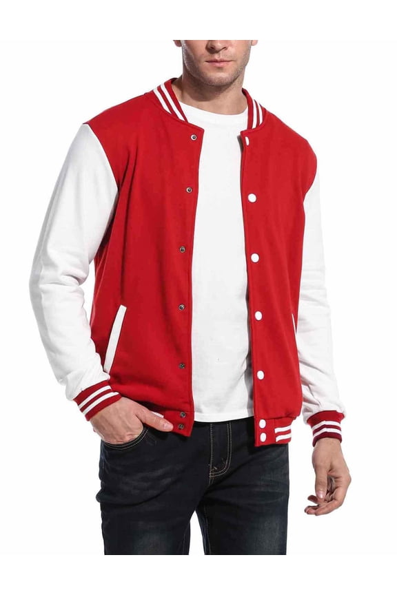 Men's College Varsity Jacket Lightweight Baseball Jackets Football Letterman Jacket