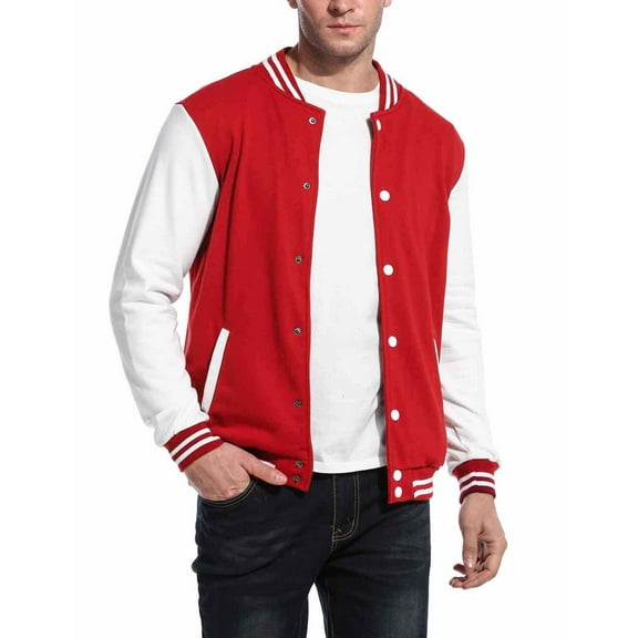 COOFANDY Men's College Varsity Jacket Lightweight Baseball Jackets Football Letterman Jacket