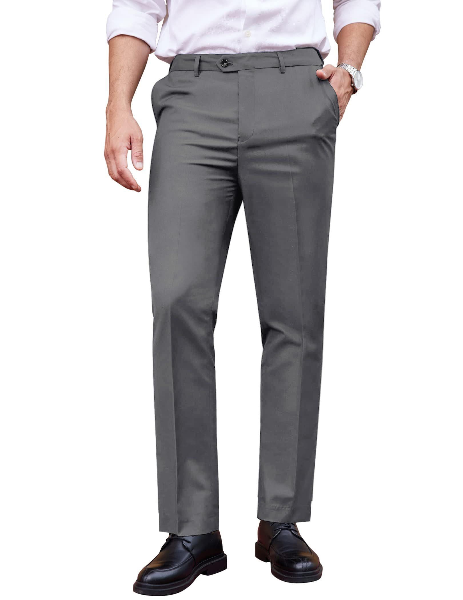 COOFANDY Men's Classic Fit Dress Pants Flat Front Straight Formal Pants ...