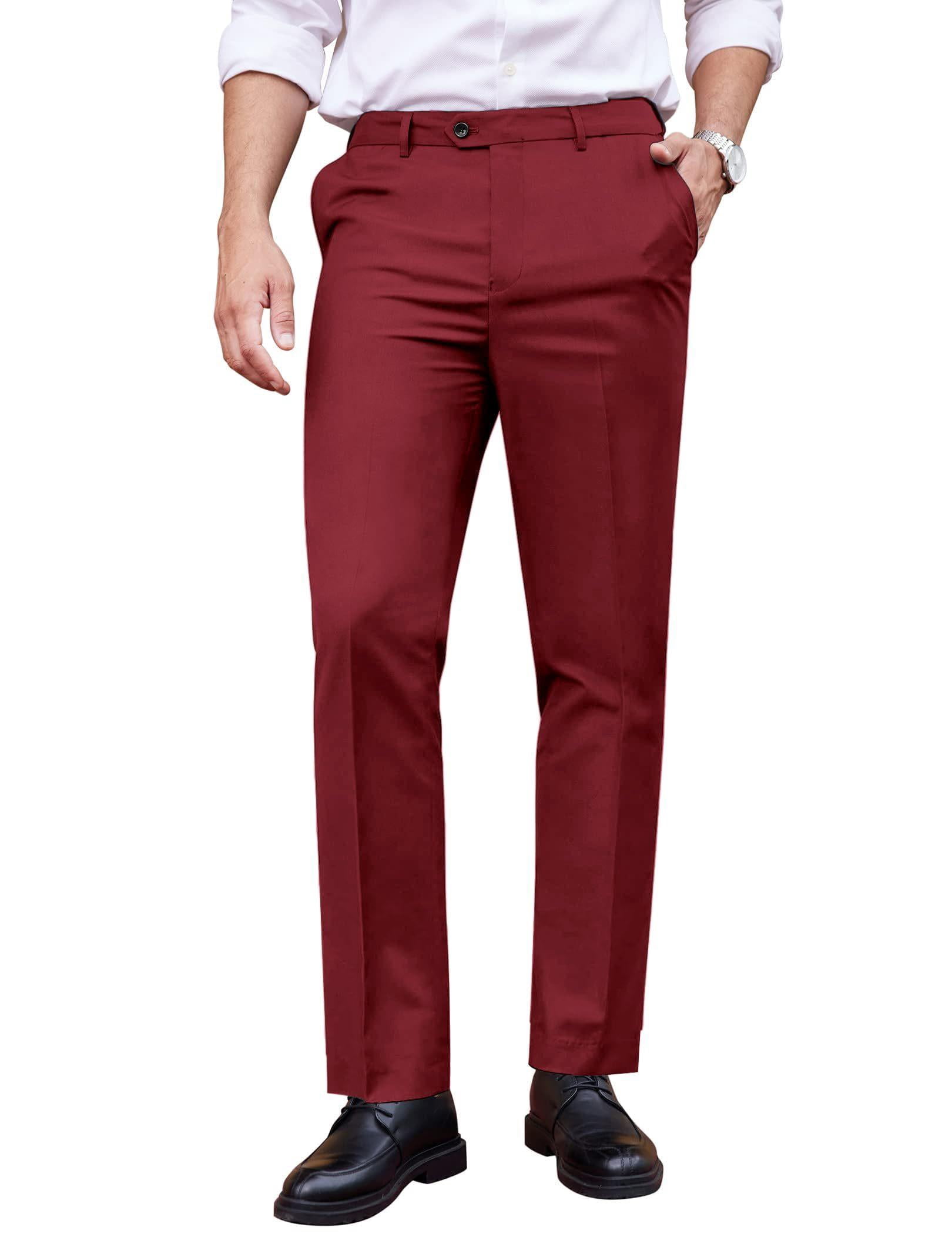COOFANDY Men's Classic Fit Dress Pants Flat Front Straight Formal Pants ...
