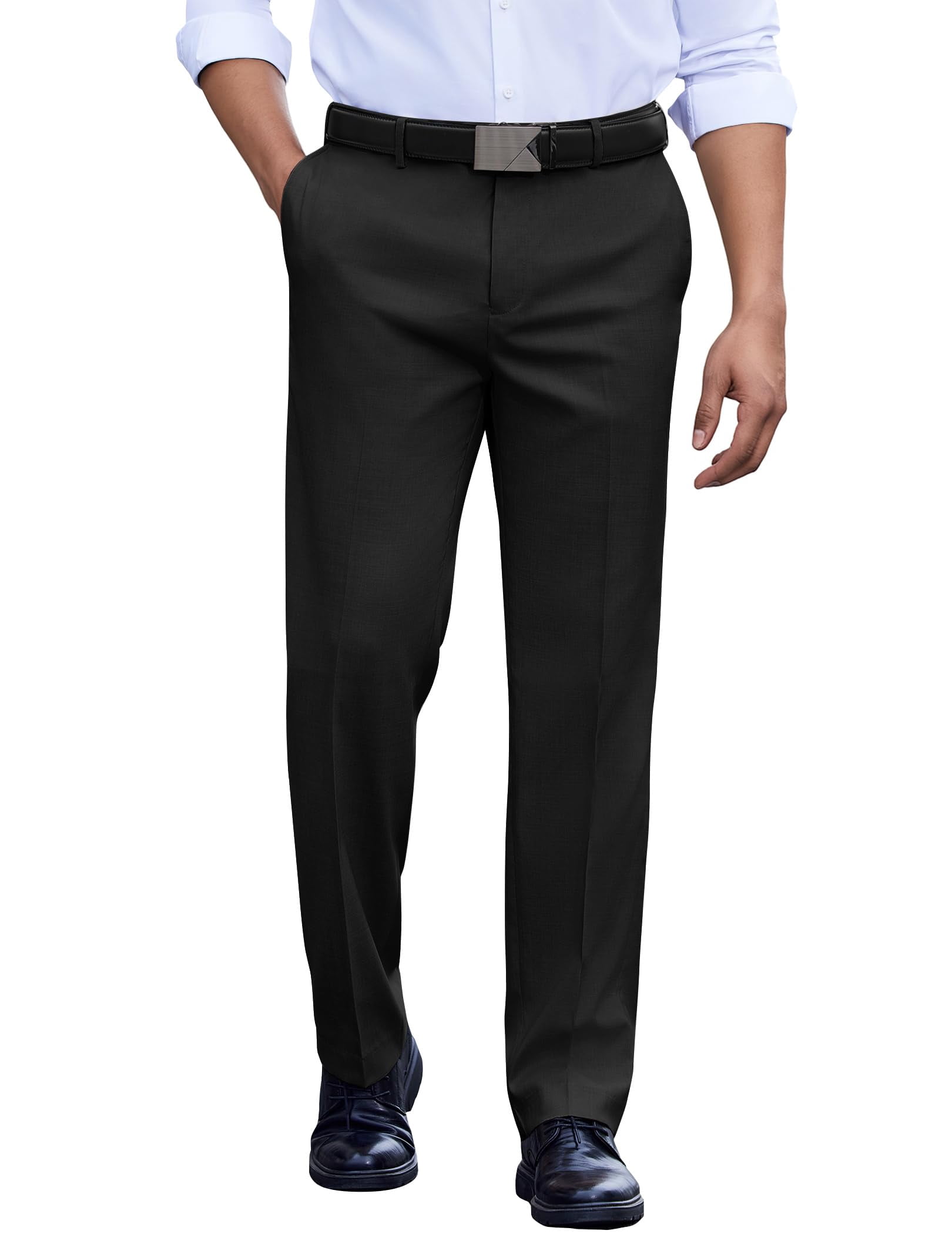 COOFANDY Men's Classic Fit Dress Pants Flat Front Straight Stylish ...
