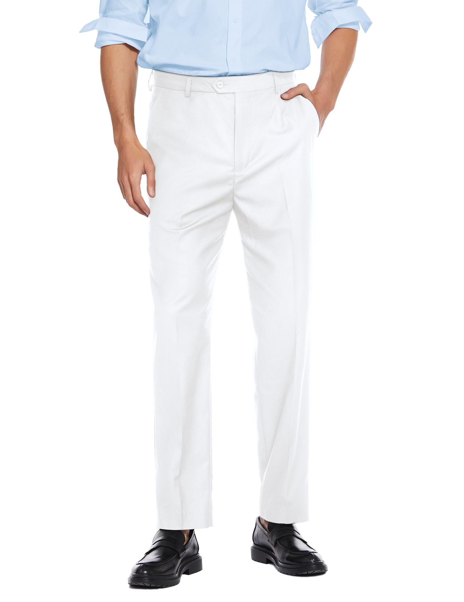 COOFANDY Men's Classic Fit Flat Front Dress Pants No Iron Premium ...