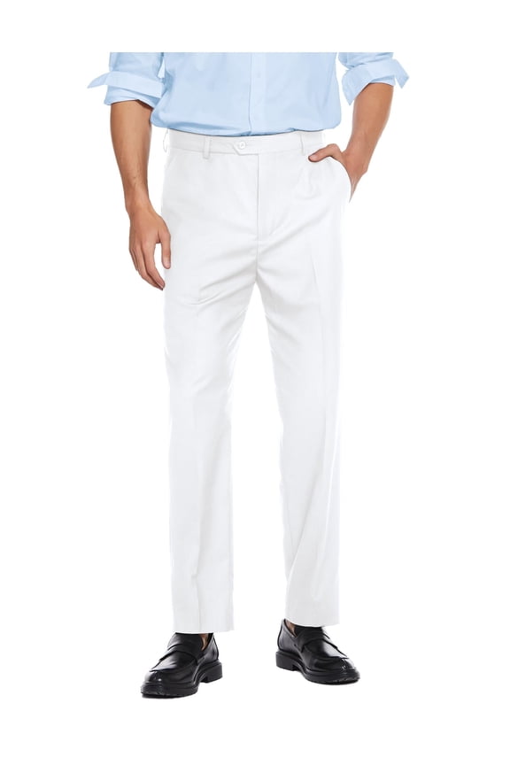 Men's Classic Fit Flat Front Dress Pants No Iron Premium Casual Pants