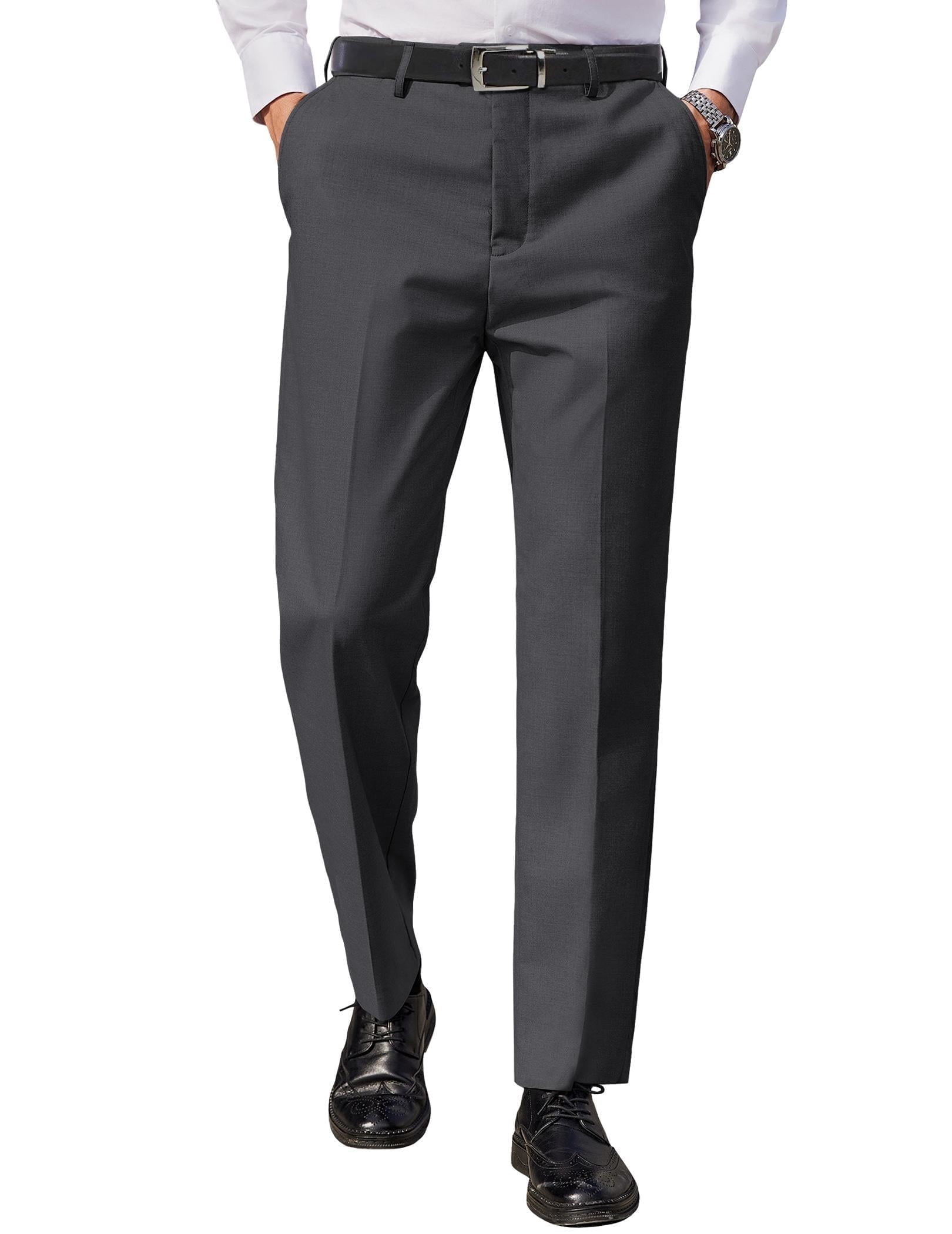 COOFANDY Men's Classic Fit Flat Front Dress Pants No Iron Premium ...