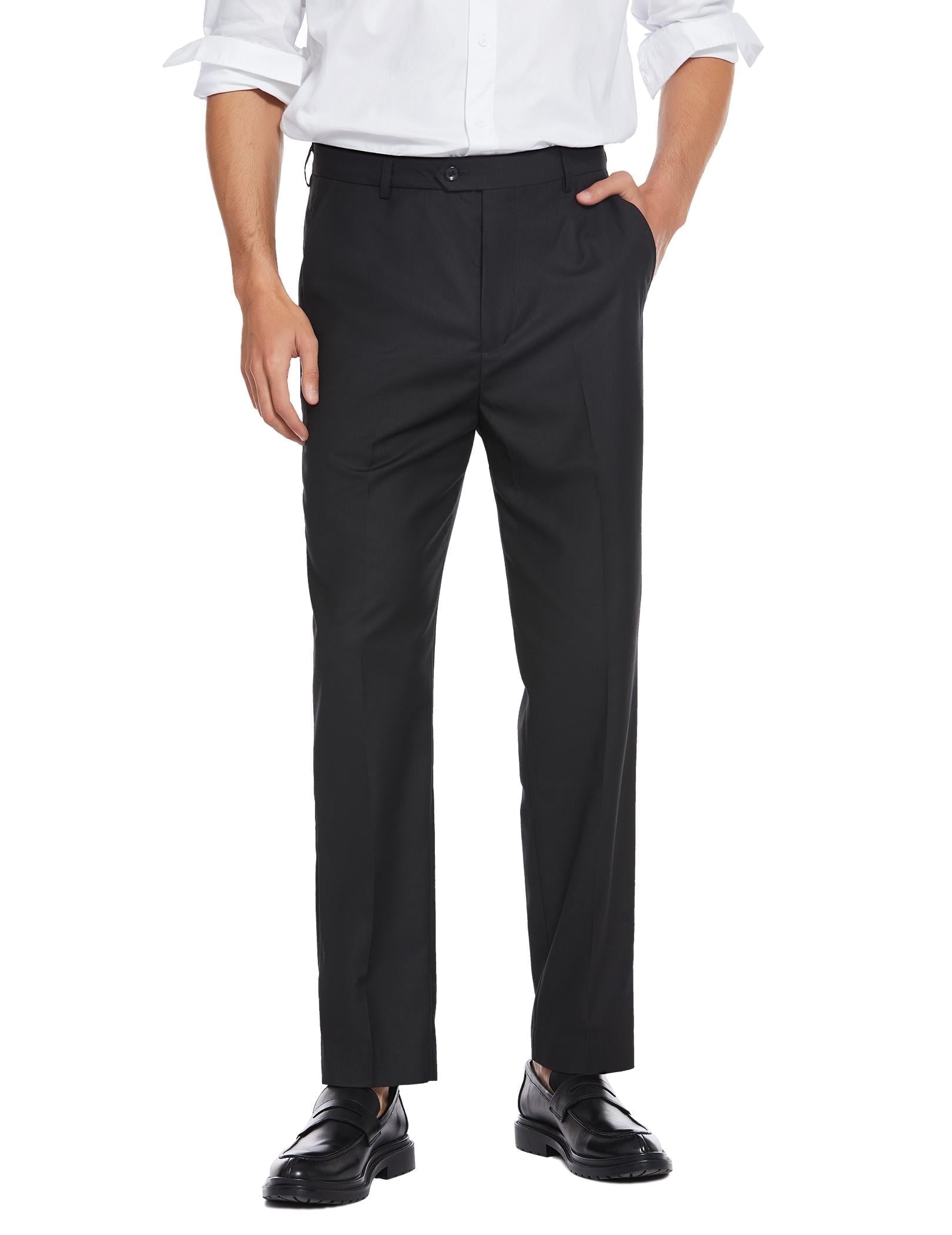 COOFANDY Men's Classic Fit Flat Front Dress Pants No Iron Premium ...