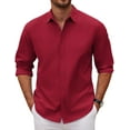 thumbnail image 1 of COOFANDY Men's Classic Soild Oxford Shirts Long Sleeve Untucked Shirt Button Down Chambray Shirt Vacation Party Shirt, 1 of 6