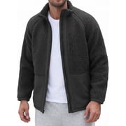 Mens Jacket Stand Collar Full Zip Casual Outerwear