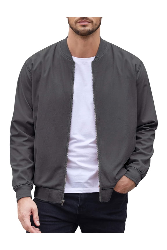 Men Lightweight Cotton Bomber Jacket Casual Varisty Jackets Fashion Flight Jacket