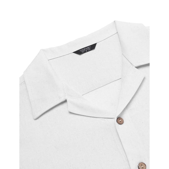 COOFANDY Mens Casual Linen 2 Piece Outfit Set Cotton Beach Pant Guayabera Shirts