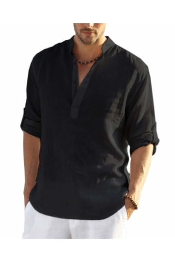 KLIEGOU Mens Cotton Hipster Hip Hop Longline Long Sleeve T Shirt 67(Black M) Price In Saudi Arabia | Amazon Saudi Arabia