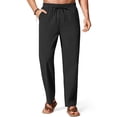 thumbnail image 1 of COOFANDY Men's Cotton Linen Pants Elastic Waist Drawstring Summer Beach Trousers Casual Yoga Pant, 1 of 6
