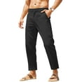 thumbnail image 1 of COOFANDY Men's Cotton Linen Pants Elastic Waist Lightweight Casual Pants Relaxed Fit Yoga Beach Pants with Pockets, 1 of 6