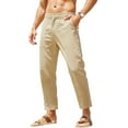 thumbnail image 1 of COOFANDY Men's Cotton Linen Pants Elastic Waist Lightweight Casual Pants Relaxed Fit Yoga Beach Pants with Pockets, 1 of 6