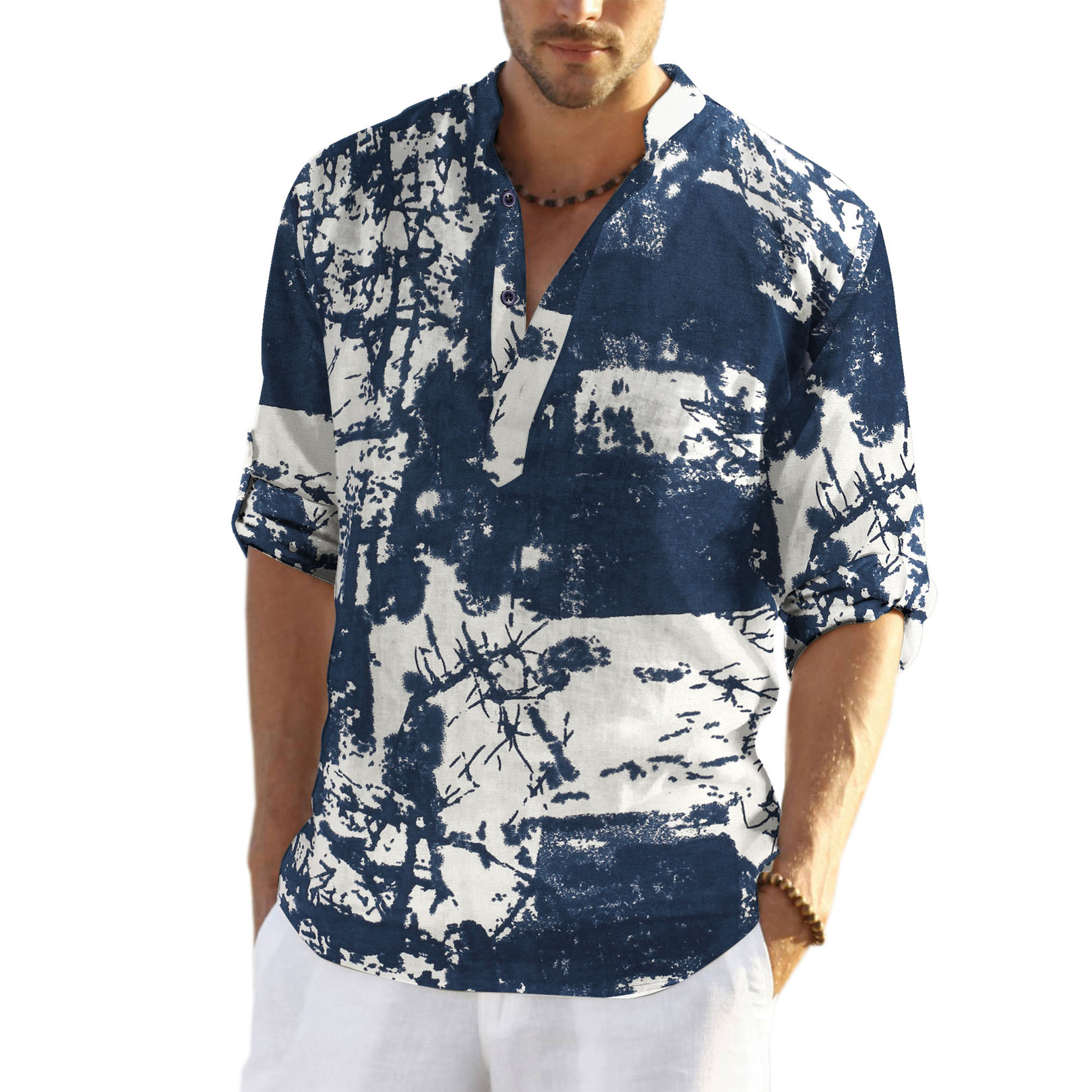 BOSS - Regular-fit shirt in Hawaiian-print twill