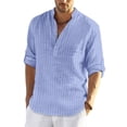 thumbnail image 1 of COOFANDY Men's Cotton Linen Shirts Long Sleeve Casual T-Shirts Hippie Summer Beach Tops, 1 of 6