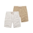 thumbnail image 1 of COOFANDY Men's Cotton Shorts Beach Elastic Waist Relaxed Fit Shorts Summer, 1 of 5