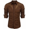 thumbnail image 1 of COOFANDY Cowboy Shirts for Men Long Sleeve Western Shirt Embroidered Button Up Shirts, 1 of 12