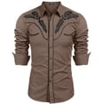 thumbnail image 1 of COOFANDY Cowboy Shirts for Men Long Sleeve Western Shirt Embroidered Button Up Shirts, 1 of 7