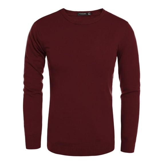 COOFANDY Men's Crew Neck Sweater Slim Fit Lightweight Sweatshirts Knitted Pullover for Casual or Dressy Wear