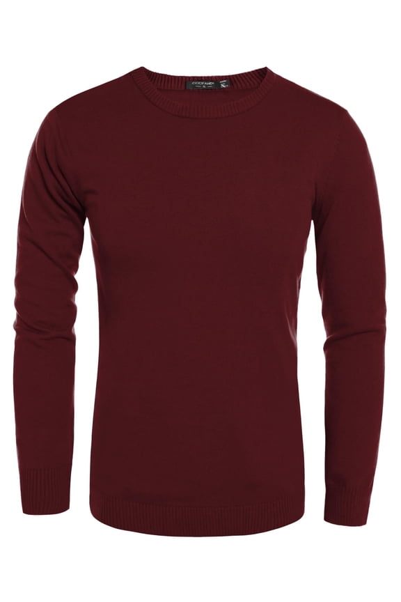 Men's Crew Neck Sweater Slim Fit Lightweight Sweatshirts Knitted Pullover for Casual or Dressy Wear