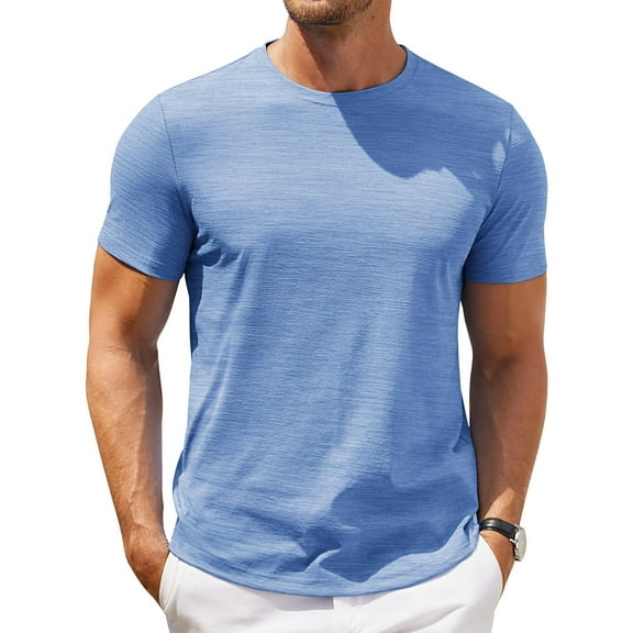 Mens Cotton T-Shirt Short Sleeve Crew Neck Tee Bodybuilding Fashion Summer Beach Tops
